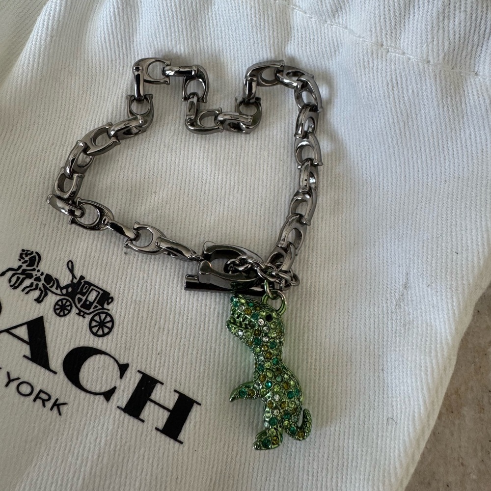 Coach rexy green dinosaur charm bracelet